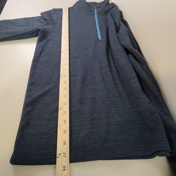 prAna Mens Medium Gavin 1/4 Zip Pullover Grid Back Fleece Thermal M2GAVI314 Blue - Picture 13 of 14